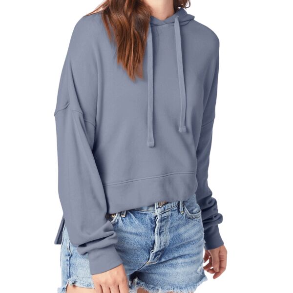 Ladies' Washed Terry Studio Hooded Sweatshirt Thumbnail