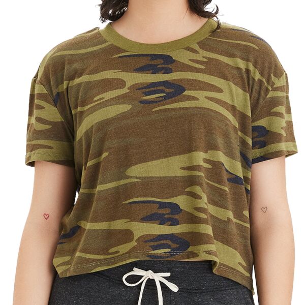 Ladies' Printed Headliner Cropped T-Shirt Thumbnail