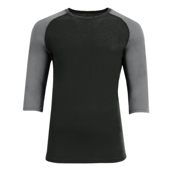 Unisex Softek Quarter-Sleeve Color Block Raglan T-Shirt Thumbnail