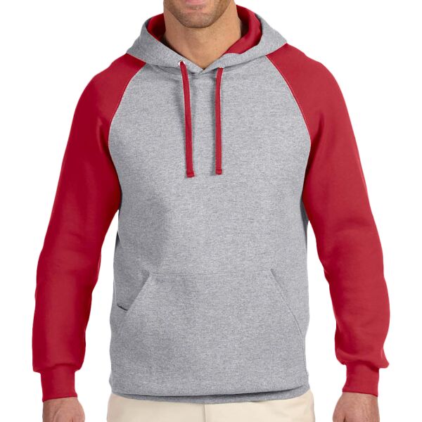 Adult 8 oz. NuBlend® Colorblock Raglan Pullover Hood Thumbnail