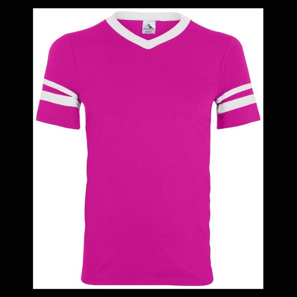 Youth V-Neck Jersey with Striped Sleeves Thumbnail