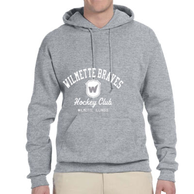 Adult Boys Gray Pullover Hoodie - Adult 8 oz. NuBlend® Fleece Pullover Hood Thumbnail